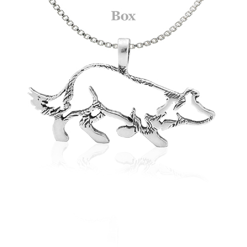 Sterling Silver Border Collie Necklace at Animalden