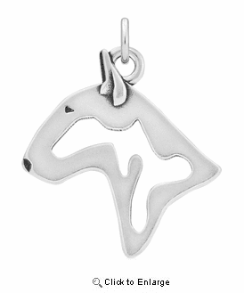 Sterling Silver Bull Terrier Head Necklace