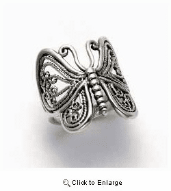 Sterling Silver Butterfly Ring