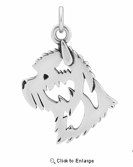 Sterling Silver Cairn Terrier Head Necklace