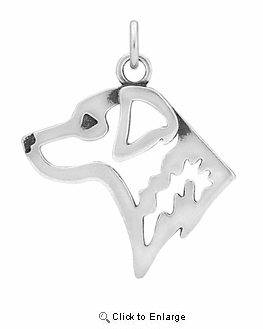 Sterling Silver Chesapeake Bay Retriever Head Necklace