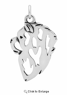 Sterling Silver Chow Chow Head Necklace