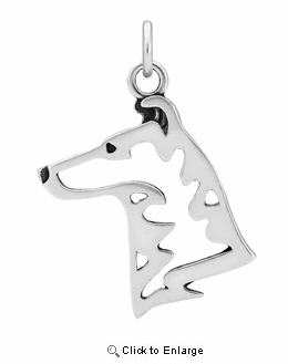 Sterling Silver Collie Smooth Coat Head Necklace