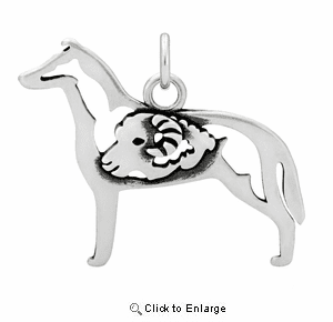 Sterling Silver Collie Smooth Coat W/Ram Body Necklace