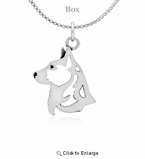 Sterling Silver Corgi Cardigan Necklace