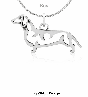 Sterling Silver Dachshund Body Necklace