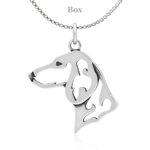 Sterling Silver Dachshund Head Necklace