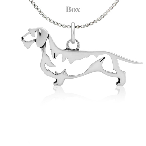 Sterling Silver Dachshund Wirehaired Body Necklace