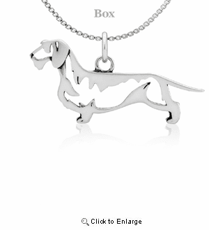 Sterling Silver Dachshund Wirehaired Body Necklace