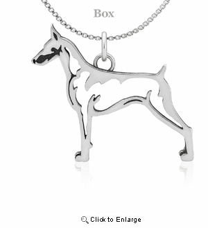 Sterling Silver Doberman Pinscher Body Necklace