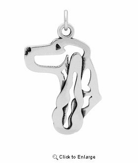Sterling Silver English Cocker Spaniel Head Necklace