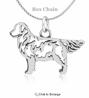 Sterling Silver Golden Retriever Body Necklace