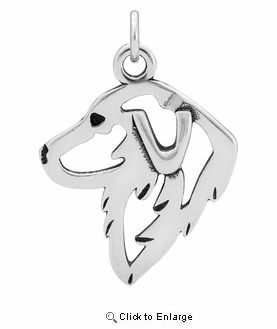 Sterling Silver Great Pyrenees Head Necklace