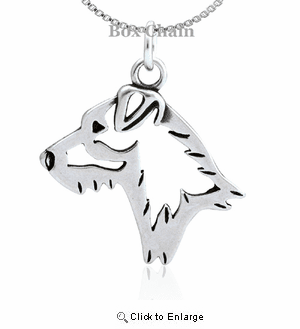 Sterling Silver Jack Russell Terrier Broken Coat Necklace