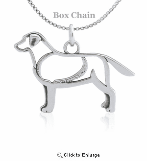 Sterling Silver Labrador Retriever Necklace
