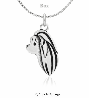 Sterling Silver Maltese Head Necklace