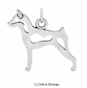 Sterling Silver Miniature Pinscher Body Necklace