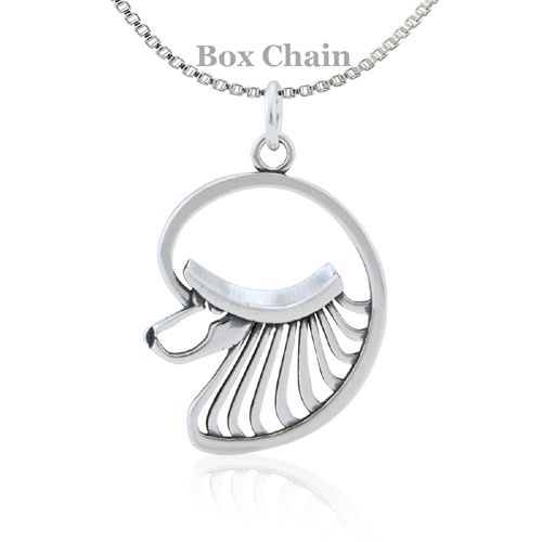 Sterling Silver Poodle Head Necklace