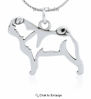 Sterling Silver Pug Body Necklace