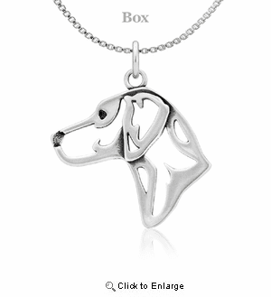 Sterling Silver Rhodesian Ridgeback Head Necklace