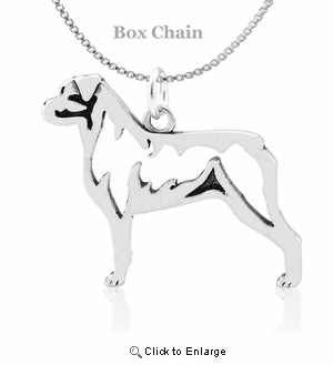 Sterling Silver Rottweiler Body Necklace