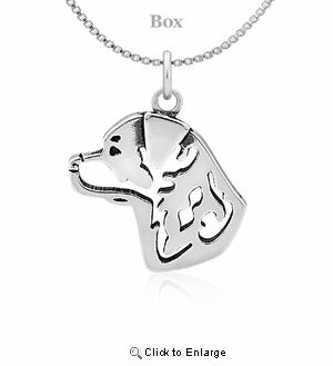 Sterling Silver Rottweiler Head Necklace