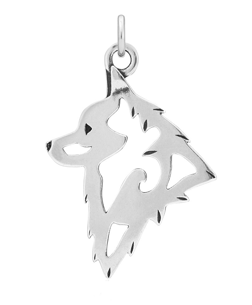 Sterling Silver Schipperke Head Necklace