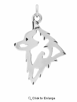 Sterling Silver Schipperke Head Necklace