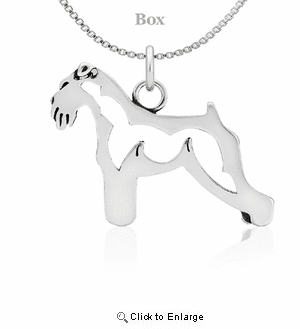 Sterling Silver Schnauzer Natural Ears Body Necklace