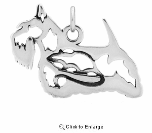 Sterling Silver Scottish Terrier Body Necklace