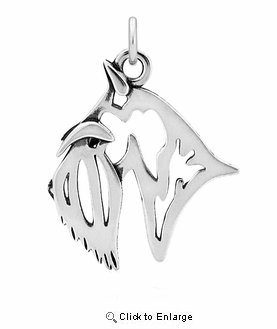Sterling Silver Scottish Terrier Head Necklace