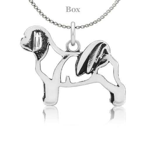 Sterling Silver Shih Tzu Bladed Cut Body Necklace