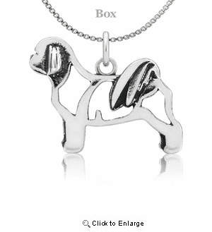 Sterling Silver Shih Tzu Bladed Cut Body Necklace