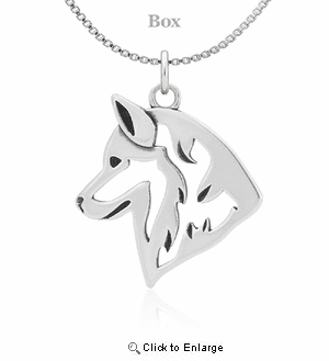 Sterling Silver Siberian Husky Necklace