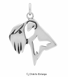 Sterling Silver Soft Coated Wheaten Terrier Head Necklace