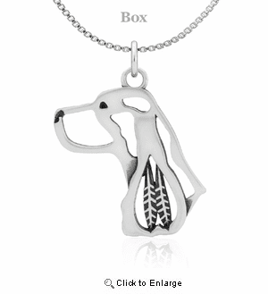 Sterling Silver Springer Spaniel Head Necklace