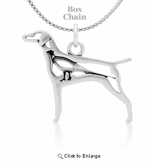 Sterling Silver Vizsla W/Pheasant Necklace