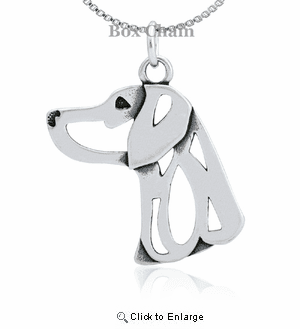 Sterling Silver Weimaraner Necklace