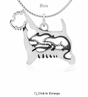 Sterling Silver West Highland Terrier W/Rats Body Necklace