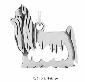 Sterling Silver Yorkshire Terrier Show Cut Body Necklace