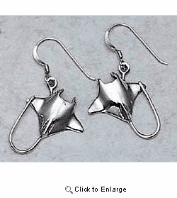 Stingray Earrings Sterling Silver