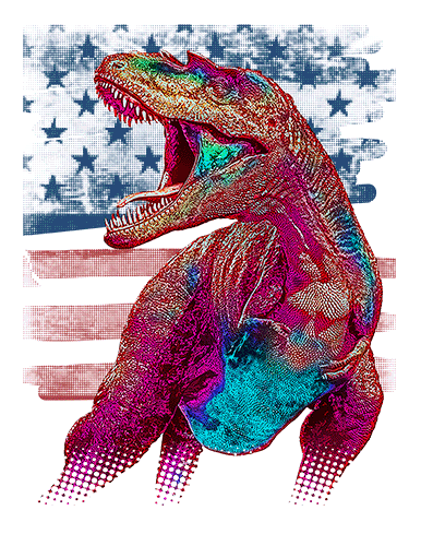 T-Rex T Shirt American Flag