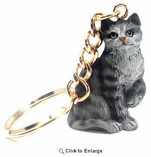 Tabby Cat Keychain