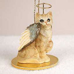 Tabby Cat Angel Ornament Red Shorthaired