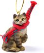 Tabby Cat Tiny One Christmas Ornament Brown Shorthaired