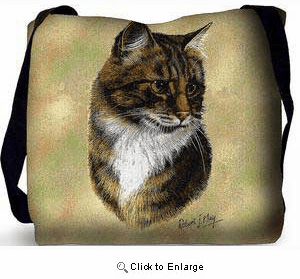 Tabby Cat Tote Bag (Brown)