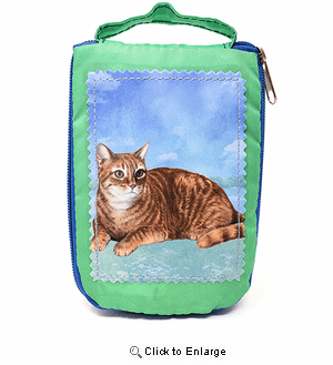 Tabby Cat Tote Bag Orange - Foldable to Pouch