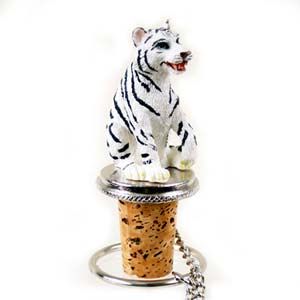 Tiger Bottle Stopper (White)