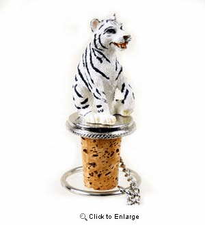 Tiger Bottle Stopper (White)