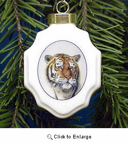 Tiger Christmas Ornament Porcelain